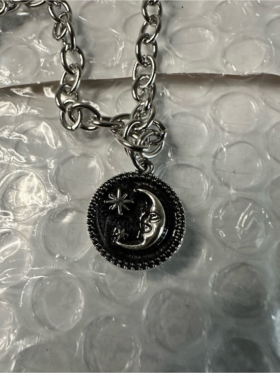 Moon Jewelry - Silver Moon & Star Pendant Necklace - Women's Jewelry